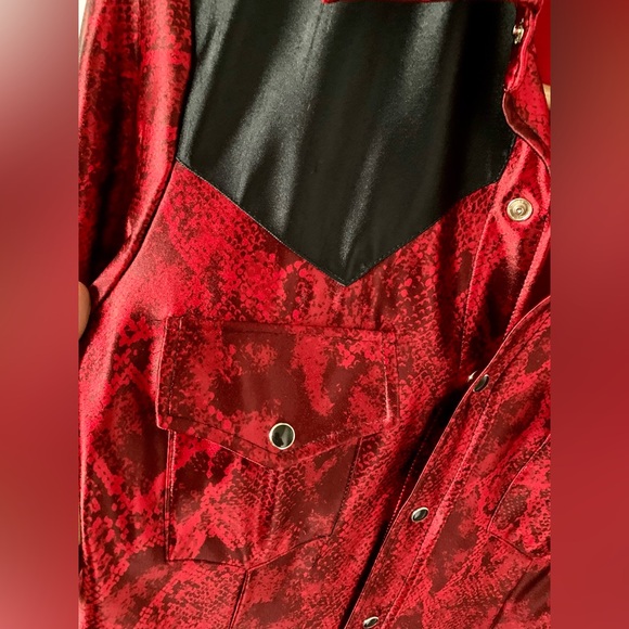 EUC KITTY BOOTS NEW YORK DESIGNER RED/BLACK WESTERN INSPIRED DRESS, S - Picture 5 of 13